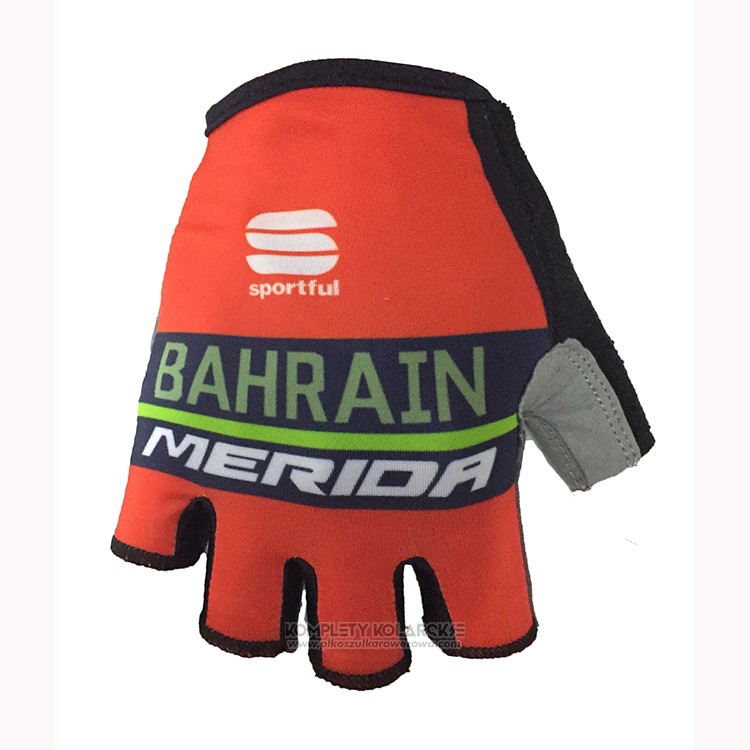 2018 Bahrain Merida Rekawiczki Cycling Czerwony